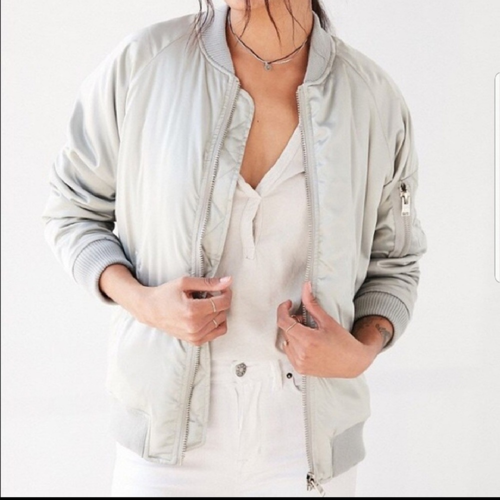 Urban Outfitters | Unif Satin Bomber Jacket